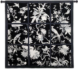 Floral Division Black and White Small Wall Tapestry