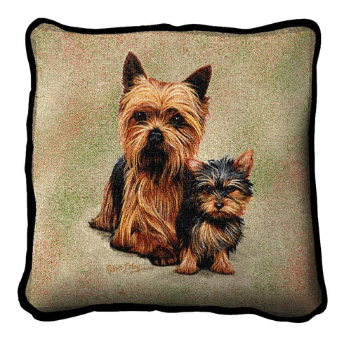 Yorkshire Terrier with Puppy Pillow Cover