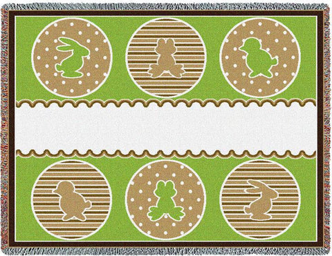 Animal Friends Green Blanket