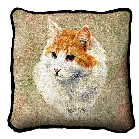 Red and White Short Hair Pillow Cover