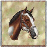 Floral Division Blue and Oyster Large Wall Tapestry