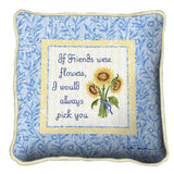Friends With Flowers Pillow