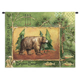Brown Bear Wall Tapestry With Rod