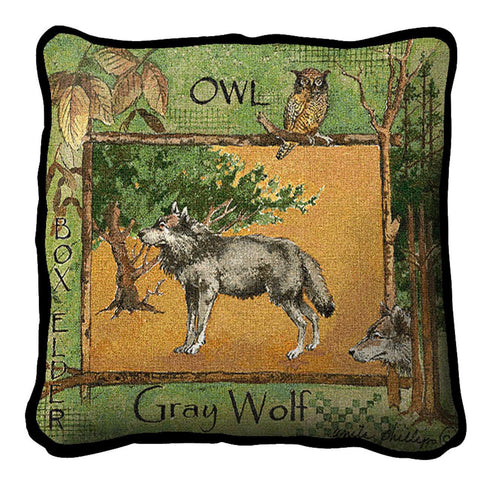 Gray Wolf Pillow