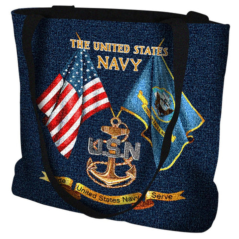Navy Sea Power Tote Bag