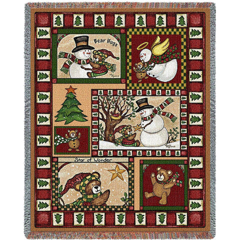 Christmas Bear Patchwork Blanket