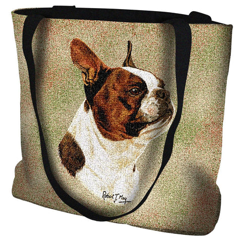 Boston Terrier Brown Tote Bag