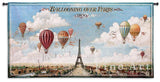 Ballooning Over Paris Wall Tapestry