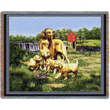 Golden Retriever with Puppies Blanket
