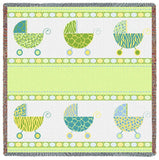 Pram Blue and Green Small Blanket
