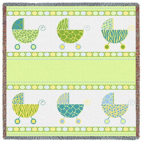 Pram Blue and Green Small Blanket
