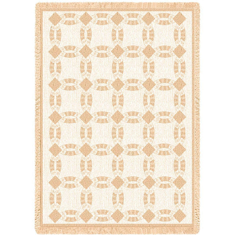 Double Wedding Ring Natural Blanket