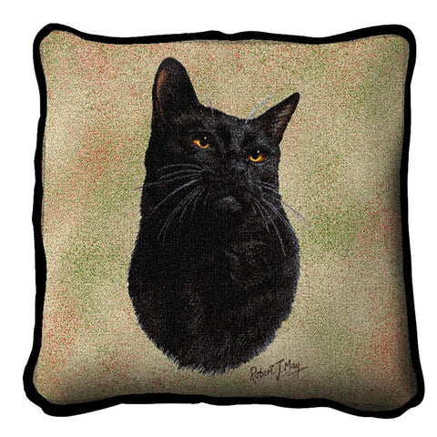 Black Cat Pillow Cover