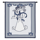 New Angel and Baby Boy Wall Tapestry With Rod