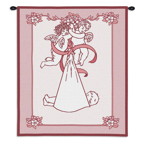 New Angel and Baby Girl Wall Tapestry With Rod