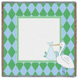 Stork Diamond Green Small Blanket