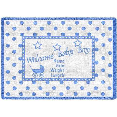 Welcome Baby Boy Small Blanket