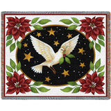 Dove And Poinsettias Blanket