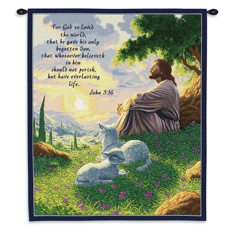 John 3:16 Wall Tapestry With Rod