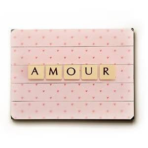 Amour Wood Sign 18x24 (46cm x 61cm) Planked