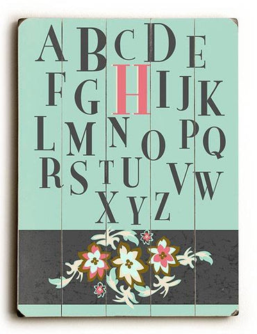 Alphabet Wood Sign 9x12 (23cm x 31cm) Solid