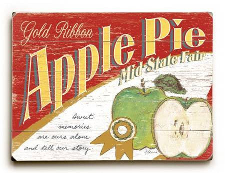0003-1581-Apple Pie Wood Sign 9x12 (23cm x 31cm) Solid
