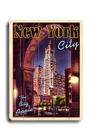 New York City Wood Sign 12x16 Planked