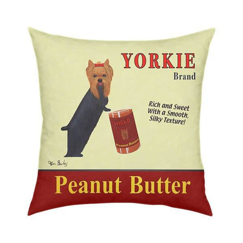 Yorkie Peanut Butter Pillow 18x18