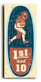 1st and 10 Wood Sign 10x24 (26cm x61cm) Planked