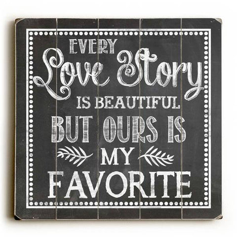 Love Story Wood Sign 13x13 Planked