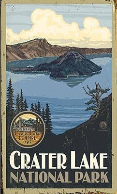 Crater Lake National Park Wood Sign 7.5x12 (20cm x31cm) Solid