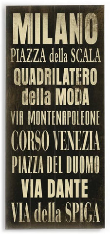 Milano Wood Sign 10x24 (26cm x61cm) Planked