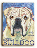Bulldog Wood Sign 14x20 (36cm x 51cm) Planked