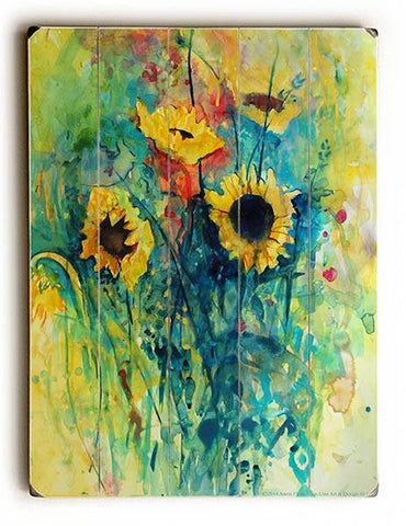 Sunflowers Wood Sign 14x20 (36cm x 51cm) Planked
