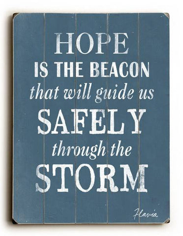 Hope is the Beacon Wood Sign 14x20 (36cm x 51cm) Planked