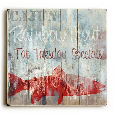 New Orleans Seafood III Wood Sign 13x13 Planked