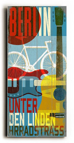 Berlin-MusCycle Wood Sign 14x23 (36cm x59cm) Planked
