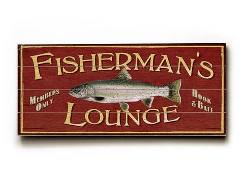 Fisherman's Lounge Wood Sign 10x24 (26cm x61cm) Planked