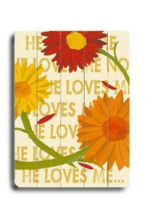 He loves me Wood Sign 18x24 (46cm x 61cm) Planked