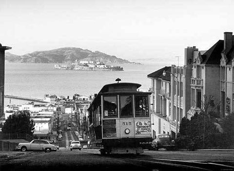 San Francisco Cable Car Alcatraz Wood Sign 18x24 (46cm x 61cm) Planked