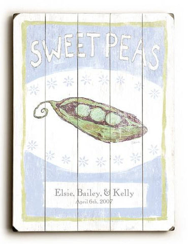 Sweet Peas Wood Sign 14x20 (36cm x 51cm) Planked