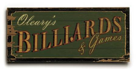 0003-2497-Billiards Wood Sign 10x24 (26cm x61cm) Planked