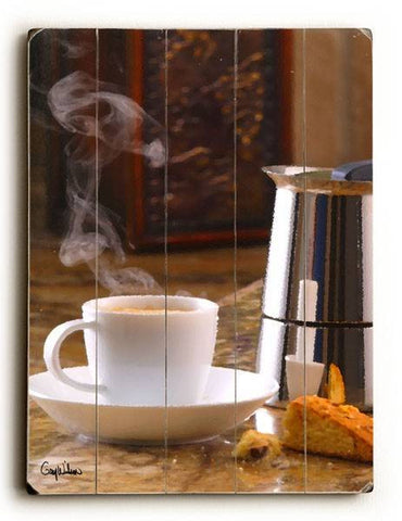 Espresso Coffee Wood Sign 14x20 (36cm x 51cm) Planked