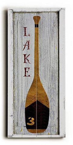 Lake Oar Wood Sign 10x24 (26cm x61cm) Planked
