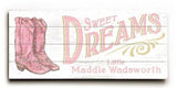 0003-2503-Sweet Dreams Girl-COPY Wood Sign 10x24 (26cm x61cm) Planked