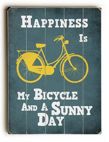 Happiness is My Bicycle Wood Sign 18x24 (46cm x 61cm) Planked