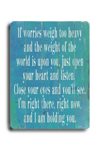 Holding You 2 Wood Sign 12x16 Planked