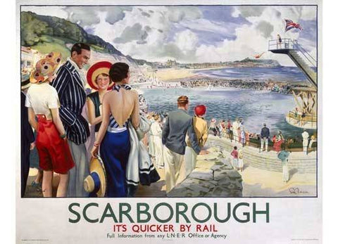 Scarborough, LNER poster, 1923-1947. Wood Sign 9x12 (23cm x 31cm) Solid