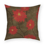 Crimson Flowers 2 Pillow 18x18