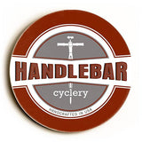 Handlebar Cyclery Wood Sign 12x12 (31cm x31cm) Round